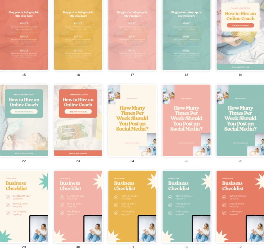 Canva social media templates for Pinterest